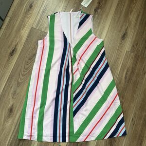 NWT Ted Baker Creativ Bay of Honor Tunic Dress Size 3 US 8 Multicolor Shift Pink